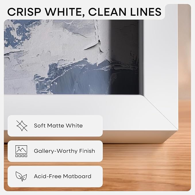 Homeforia 5x7 Picture Frame White, High End Metal 5 x 7 White Frames with Mat 4 x 6 for Art, 5x7 Desk Frame Matted to 4x6 inch Photo, 5 by 7 Wall or Tabletop Frames, Tempered Glass, Wall Kit, Set of 2