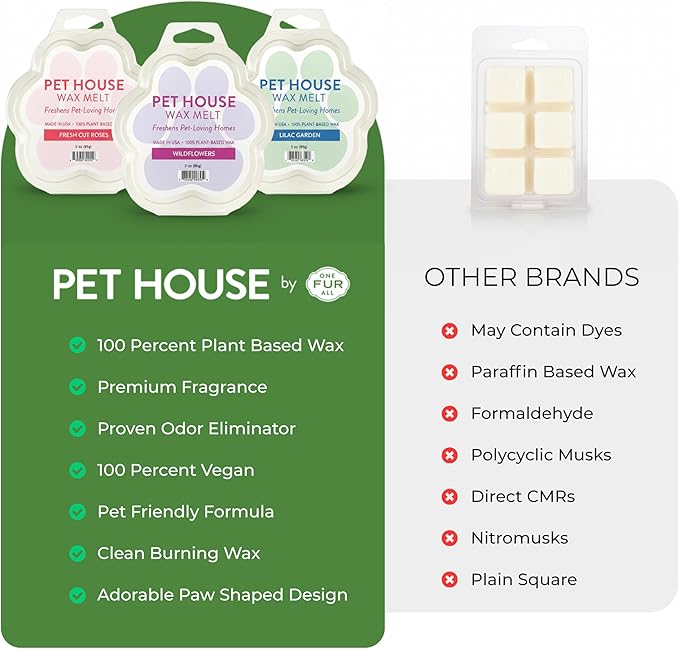 Pet House Fresh Citrus Wax Melts - Long-Lasting Scented Wax Melts Plant Based, Pet Friendly Pack of 4