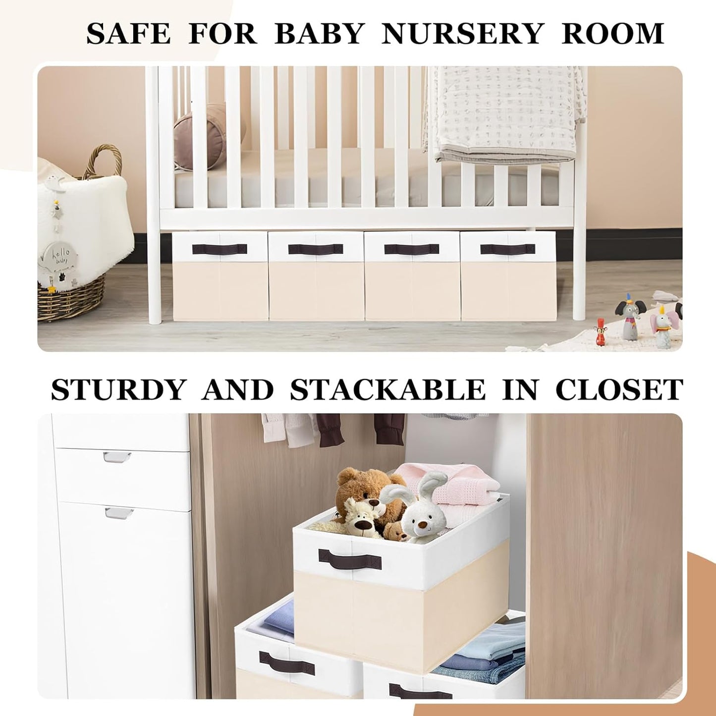 6 Pack Large Toy Box Chest, Collapsible Sturdy Toy Storage Organizer Bins Baskets for Kids, Boys, Girls, Nursery, Playroom, Shelf Baskets for Lego Puzzle Balls, Game Organizer (14L*10W*9.5H)