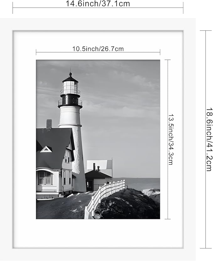 Picrit 19x27 Picture Frame 3 Pack, White Poster Frame, Display Poster 16 x 24 with Mat or 19 x 27 without Mat for Horizontal or Vertical Wall Mounting