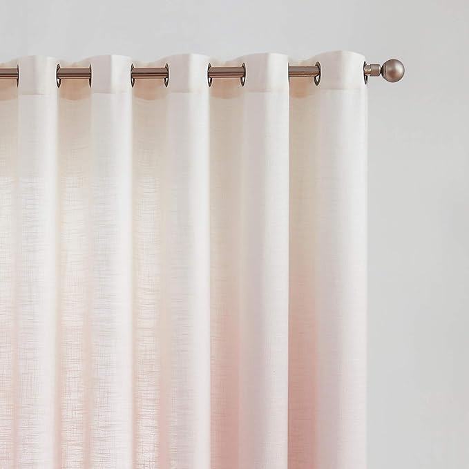 Central Park Mauve Ombre Door Curtain 100" Extra Wide Light Filtering Gradient Print on Rayon Blend Fabric Window Treatment for Sliding Patio Door with Grommets，Cream White to Pink，100" x 84", 1 Panel