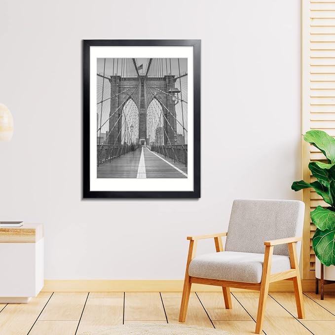 LaVie Home 20x28 Poster Frame Black, Display Pictures 18x24 with Mat or 20x28 Without Mat, Stable and Sturdy Picture Frame with Polished Plexiglass, Horizontal and Vertical Format of The Wall（1 Pack）