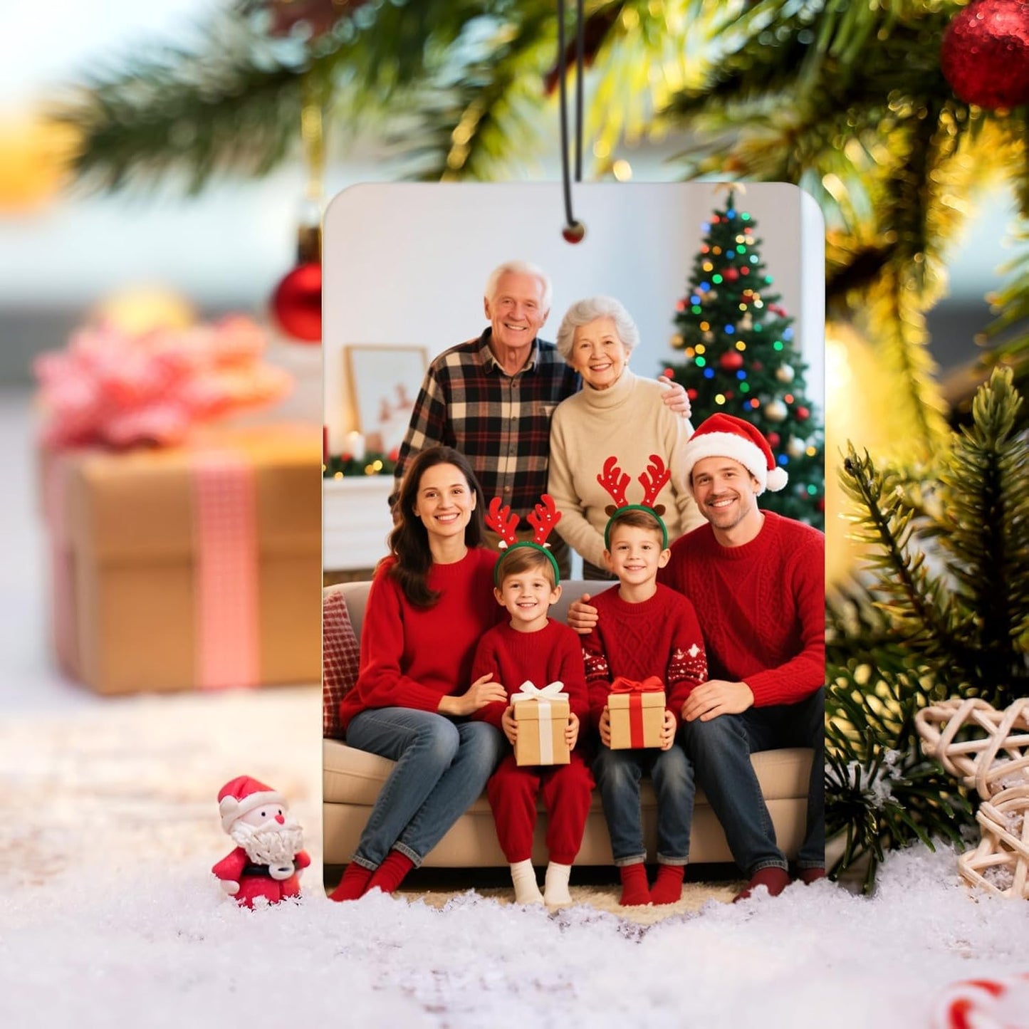 Personalized Christmas Ornaments 2025, Custom Air Fresheners with Picture, Personalized Air Freshener Ornaments Keepsake Gift for Christmas Tree Decorations, Baby Shower, Engagement, Wedding, Birthday