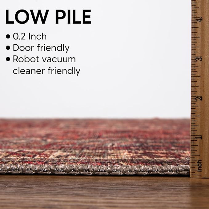 Keen Home Design 30"x120" Rug - Machine Washable Runner Rug with Non-Slip Backing, Ideal for Hallway, Entryway, Kitchen, Laundry Room - Vintage, Easy Clean, Durable, Low Pile - (2'6" x 10')