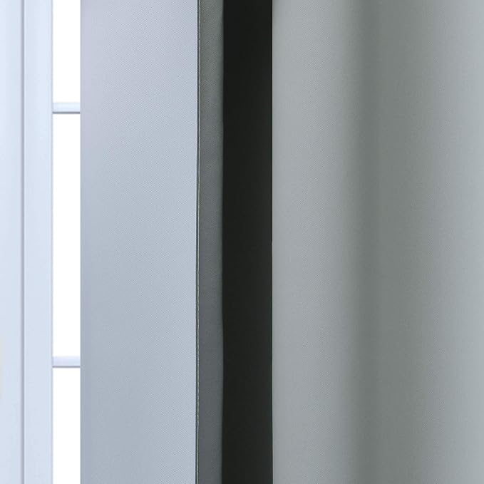 Yakamok Ombre Curtains Grey and Greyish White for Living Room,52Wx90L | Room Darkening Curtains 90,Thermal Insulated Gradient Color Drape,Light Blocking Grommet Window Curtains for Bedroom,2 Panels