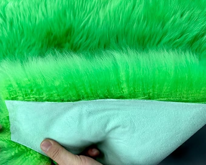 HUAHOO Premium Genuine Sheepskin Rug Real Australia Sheepskin Natural Lambskin Fur Area Rug Seat Covers for Kids Bedroom Sofa Chair Cover Pets Dogs Mat Double Pelt/2' x 3' Green