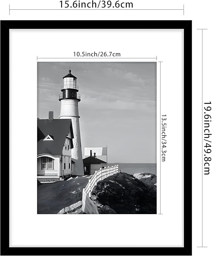 Picrit 16x20 Picture Frame 3 Pack, Black Poster Frame, Display Poster 11 x 14 with Mat or 16 x 20 without Mat for Horizontal or Vertical Wall Mounting