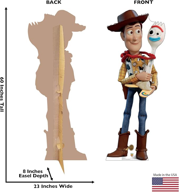 Cardboard People Woody & Forky Life Size Cardboard Cutout Standup - Disney Pixar Toy Story 4 (2019 Film)