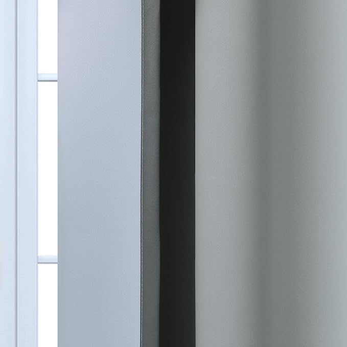 Yakamok Ombre Curtains Grey and Greyish White for Living Room,70Wx84L | Room Darkening Curtains 84,Thermal Insulated Gradient Color Drape,Light Blocking Grommet Window Curtains for Bedroom,2 Panels