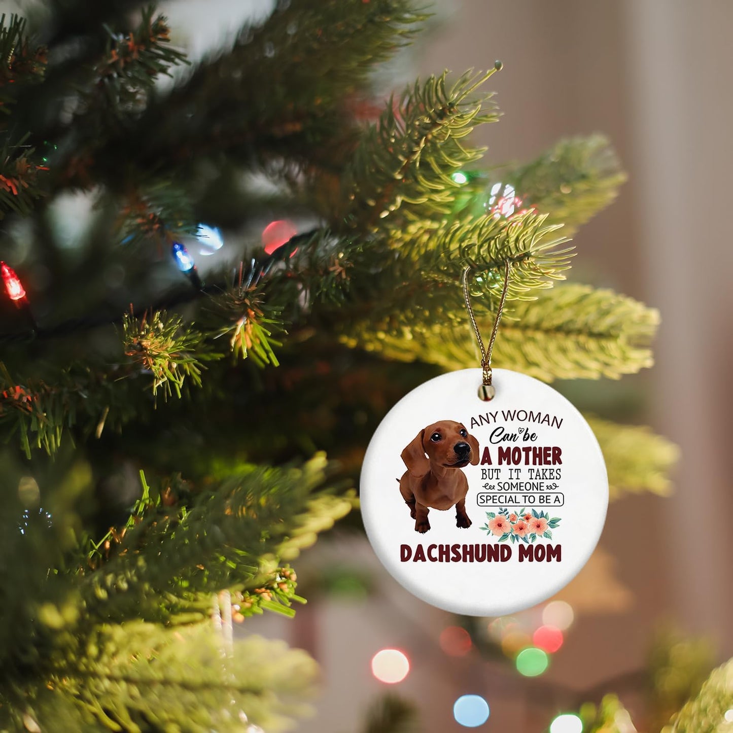 Dachshund Ornaments, Dachshund Ornaments for Christmas Tree, Dachshund Gifts, Dachshund Gifts for Women, Weiner Dog Gifts, Dachshund Mom Ceramic Ornaments, Dachshund Decorative Hanging Ornament