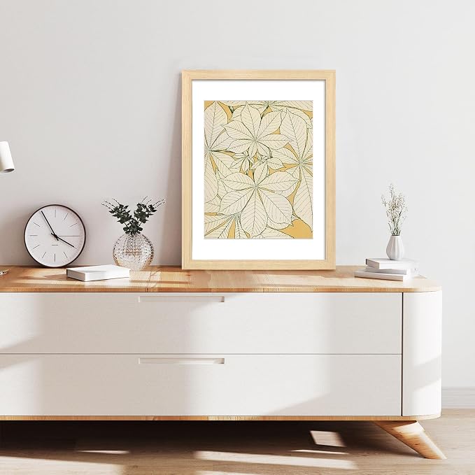 LaVie Home 18x24 Picture Frame Beige Oak Wood Poster Frame, Display Pictures 16x20 with Mat or 18x24 Without Mat, Stable Frame and Polished Plexiglass, Horizontal and Vertical Format of The Walls