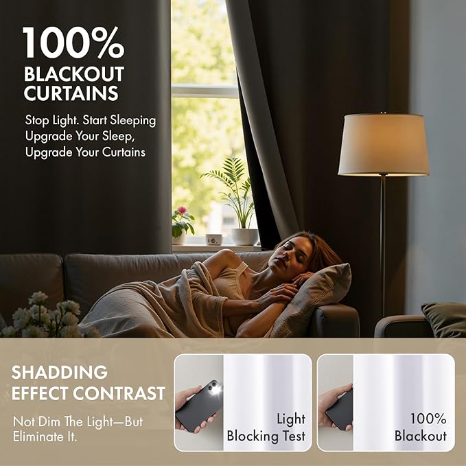 MIULEE White 100% Blackout Curtains for Bedroom 45 Inch Length, 2 Thick Layers Thermal Insulated Short Window Curtains with Black Liner, Noise Reducing Grommet Kitchen Living Room Drapes 2 Panels Set