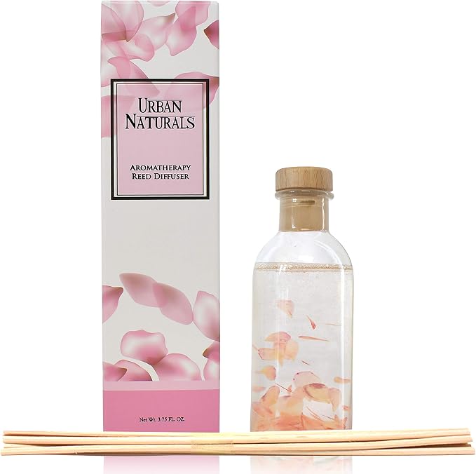 Urban Naturals Reed Diffuser Set, Moonlit Petals - Bathroom Shelf Décor | Magnolias, Peonies, Daisies, Honeysuckle, Pear & Rosewood, Great Gift Idea for Mom, Grandma, Aunt, Wife or Sister