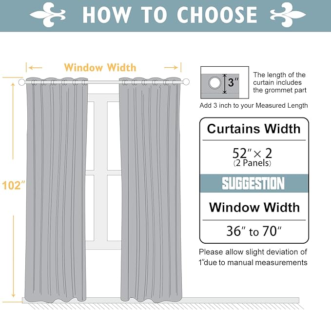 ChrisDowa 100% Blackout Curtains 102 inch Long for Bedroom with Black Liner, 2 Thick Layers Total Blackout Thermal Insulated Grommet Window Curtains 2 Panels Set (Royal Purple, 52 x 102 Inch)