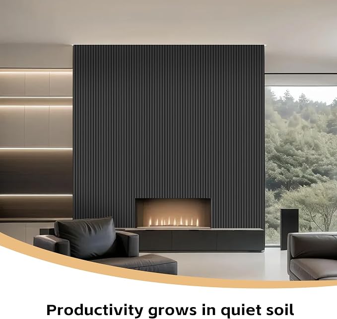 RITOLLO 4 Pack Wood Panels for Wall, 92.5"×12.6" Wood Slat Acoustic Panels for Wall, Soundproof Panels, 3D Fluted Panels for Interior Wall Decor (Black)