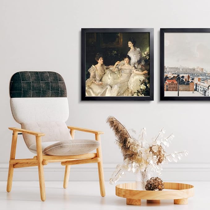 LaVie Home 22x22 Picture Frame, Square Poster Frame with High Definition Plexiglass, Horizontal or Vertical Wall Gallery 22 x 22 Frames Suitable for Photos, Artworks, Posters,Puzzle, Black 1pc