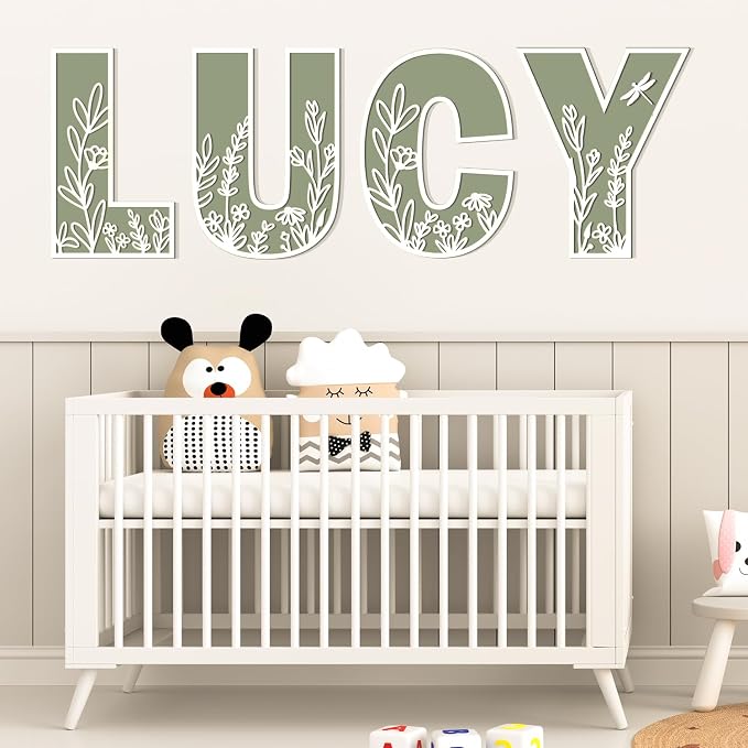 Layered 12 Inch Large Wooden Letters for Wall Decor, Flowered Paintable Wooden Nursery Letters for Crafts Wood Alphabet Letter L for Birthday Boho Nursery Name Sign Wedding Home Decoration