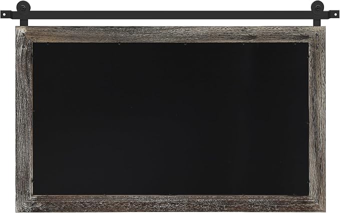 COGOOD Farmhouse Barn Door Mirror - 41" x 26" Rustic Wood Framed Wall Mirror for Bathroom, Living Room, Entryway Wall Decor (Speckled White)
