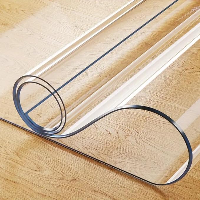 Clear Desk Mat 42 x 84 Inch, 1.5mm Thick Clear Table Protector, Protector for Dining Room Table, Waterproof Vinyl Tablecloth Pad Mat for Kitchen, Dresser, Writing Desk