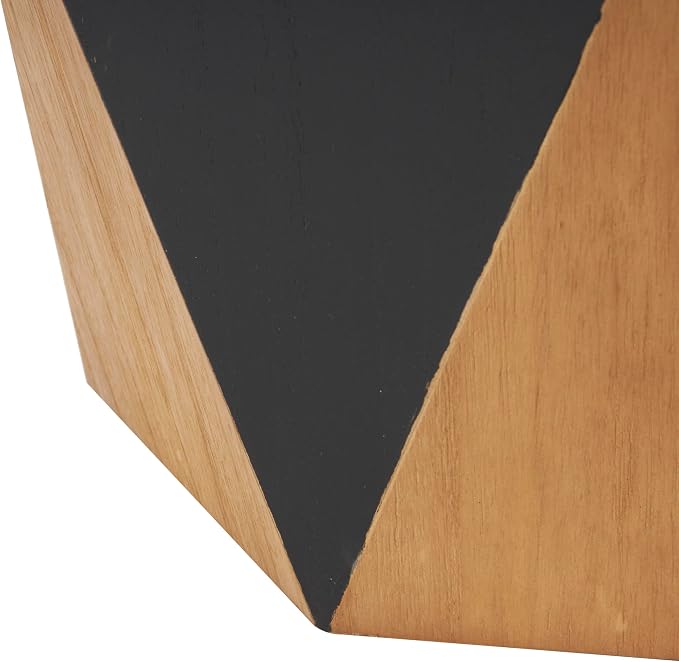 Deco 79 Wood Geometric Side End Accent Table Diamond End Table with Black Accents, Side Table 19" x 19" x 24", Brown