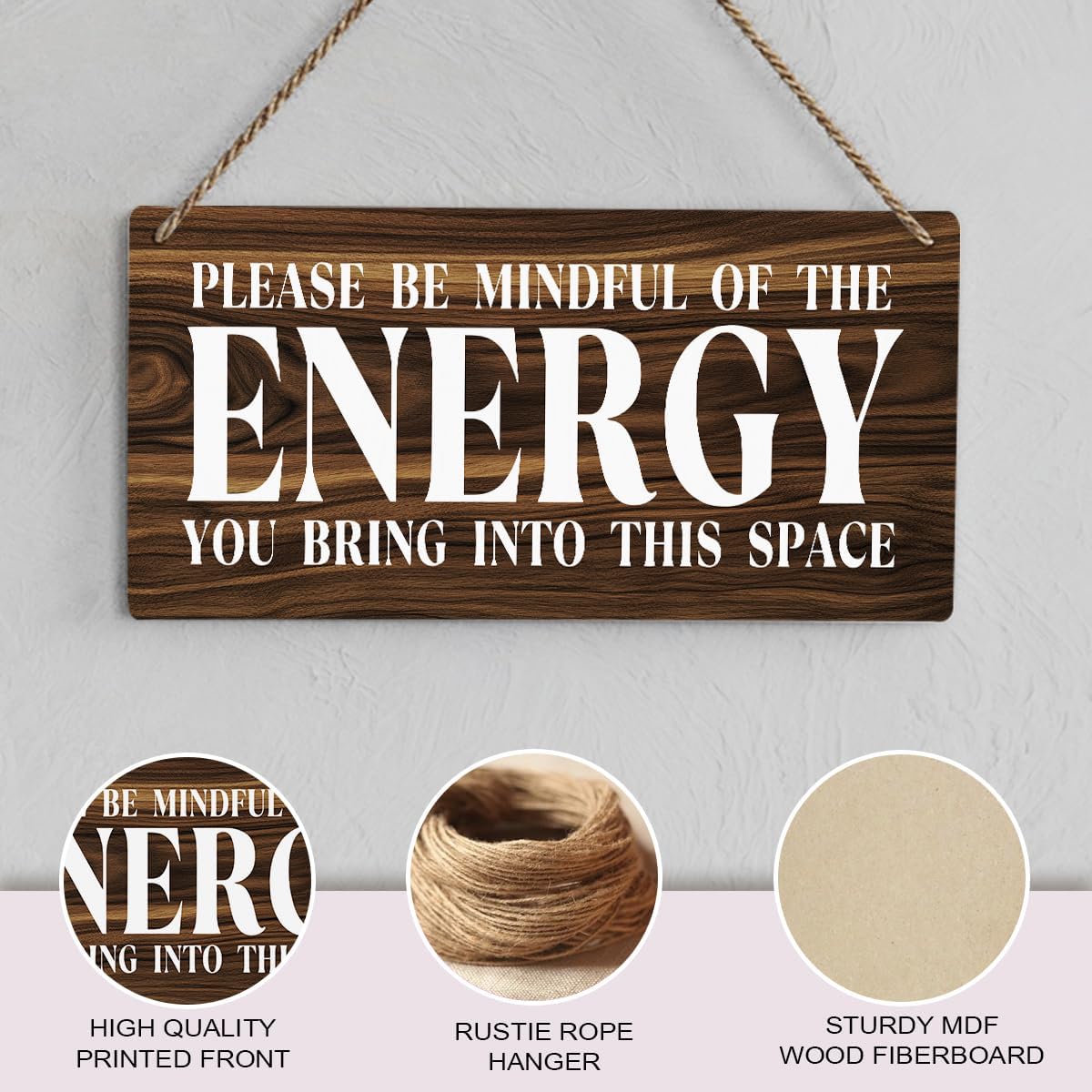 Inspirational Zen Wall Art, Positive Affirmations Wall Decor, Meditation Room Decor Spa Decor Spiritual Wall Art Decor Hanging Sign Wood Plaque Block for Home Office Bathroom Bedroom