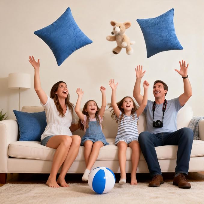 Throw Pillow Set 18x18,Throw Pillows for Couch and Bed,Lumbar Pillow for Bed,Living Room Pillows Navy