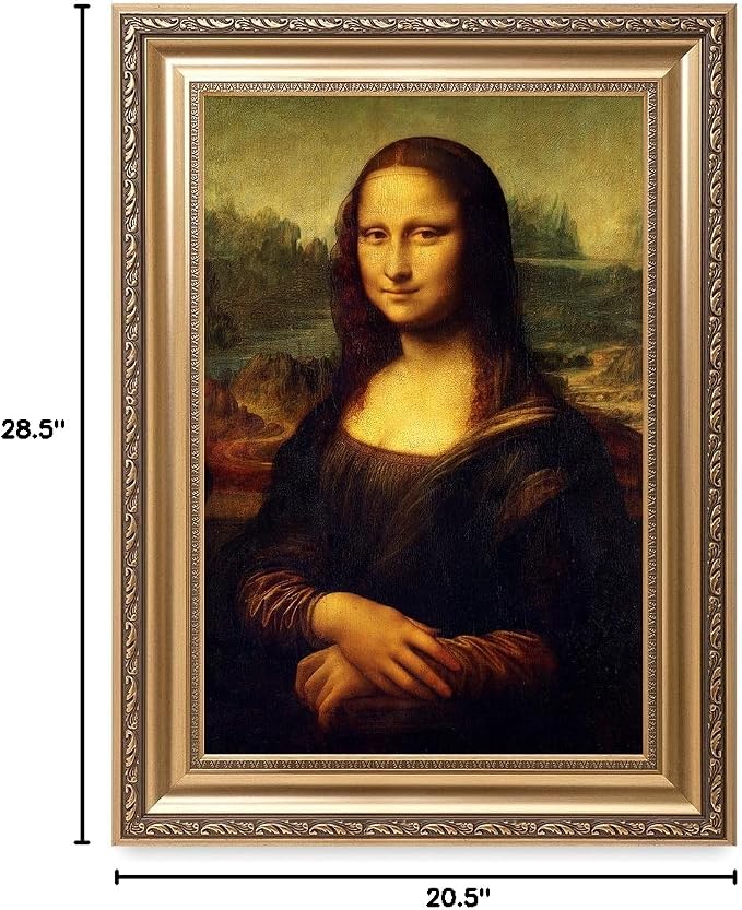 DECORARTS - Mona Lisa by Leonardo DaVinci. The World Classic Art Reproductions. Giclee Print& Museum Quality Framed Art for Wall Decor. Framed size: 20.75x28.75