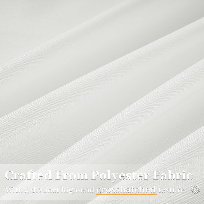 Home Beige White Pinch Pleated Semi Sheer Curtains Textured Linen Blended Light Filtering Window Curtains 108 inch for Living Room Pinch Pleat Drapes with Hooks 2 Panels 40" Wx108 L