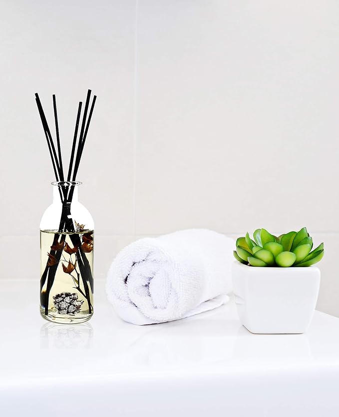 Urban Naturals Reed Diffuser Set, Mountain Air - Bathroom Shelf Décor | Scented & Room Freshener, Golden Apples, Birch Wood, Fennel, Pear Eucalyptus, Mint & Aromatic Sage, Decorative Botanicals