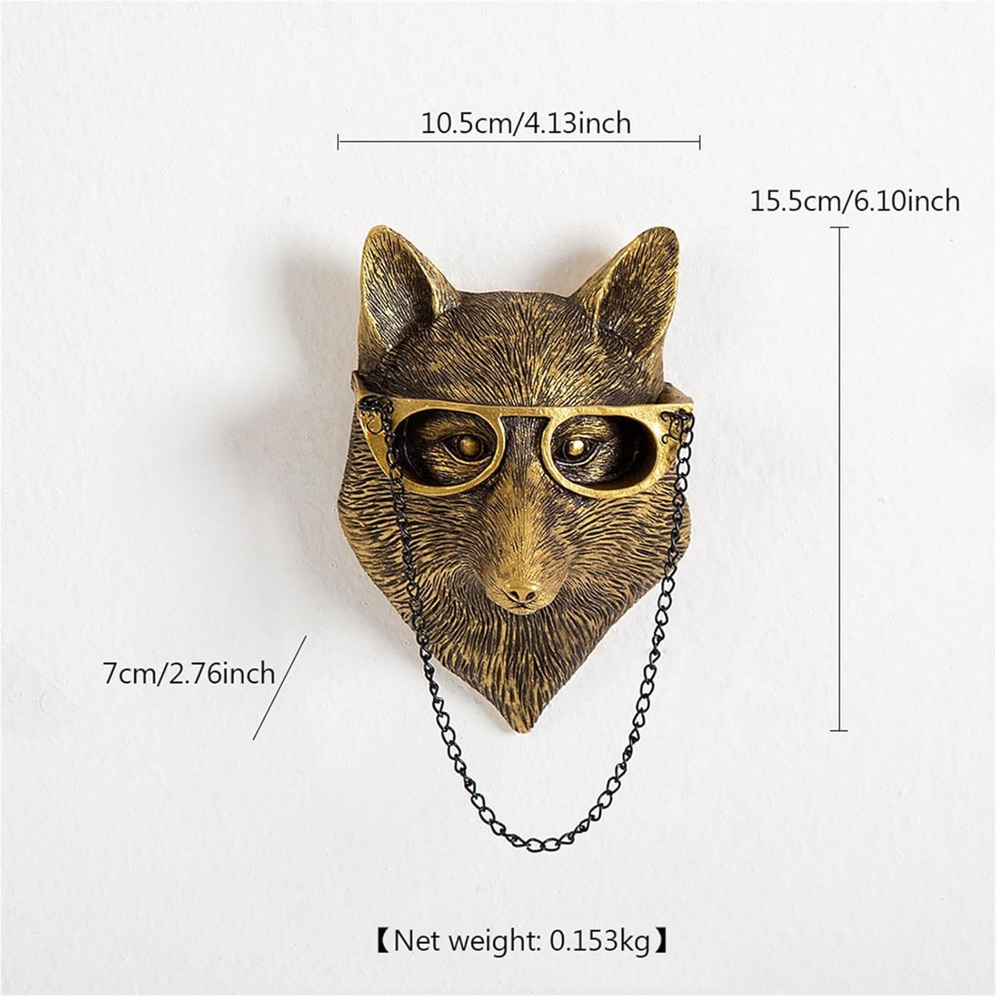 GUASDIE Animal Heads Wall Decor, Faux Deer Head Mount, Animal Sculptures Wall Decor, Resin Animal Head Wall Hanging Decoration for Living Room Bedroom Kitchen Gift,Fox