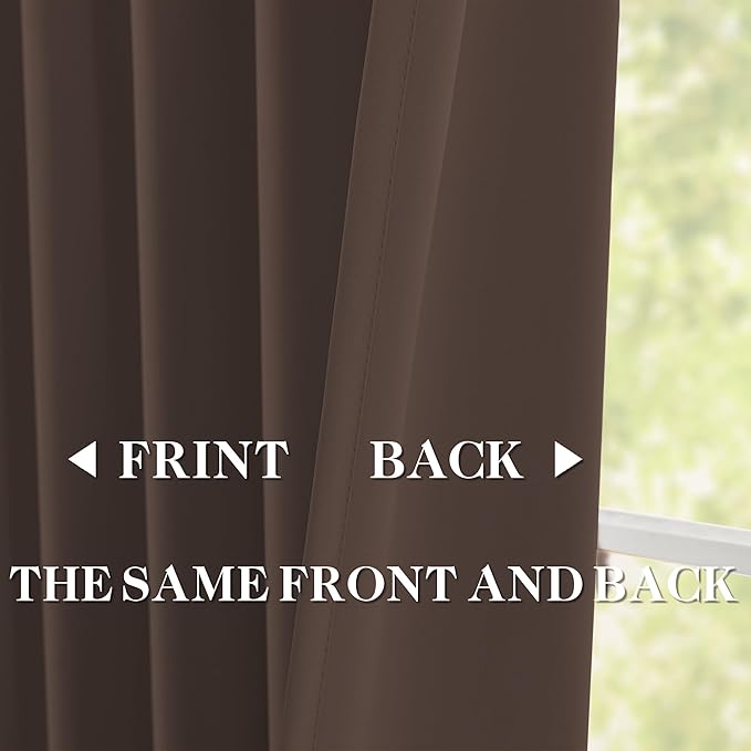 DONREN Brown Pinch Pleated Blackout Curtains with Hooks - 84 inch Length Room Darkening Thermal Insulated Window Curtain Panels for Living Room Bedroom 2 Panel 40" Wx84 L
