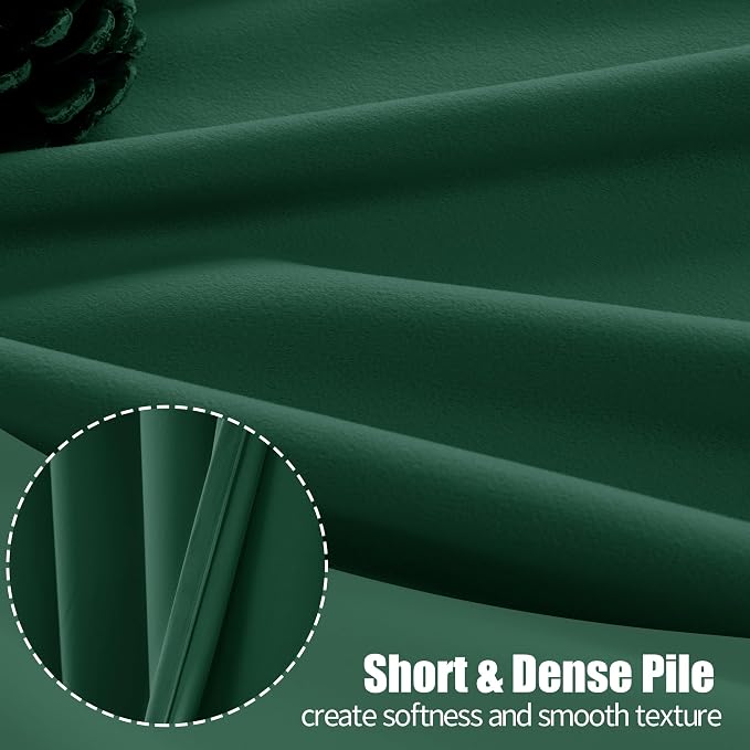 YoungsTex 96 Inch Length Emerald Green Velvet Blackout Curtains, Extra Long Room Darkening Drapes with Grommmet Thermal Insulated for Bedroom Privacy Protection, 52 X 96 Inch, 2 Panels