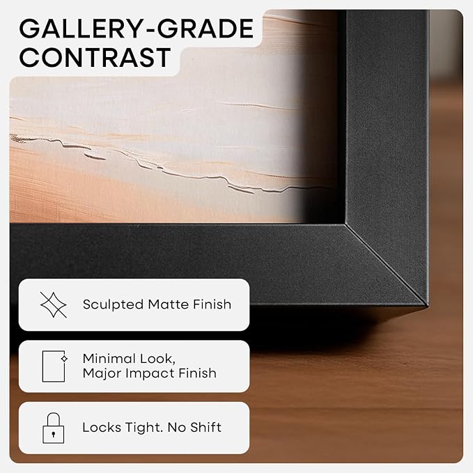 Homeforia 20x30 Poster Frame Black, High End Metal 20 x 30 Picture Frames with Mat 16 by 24 inch Photo, 30x20 Large Frame for Wall, 20x30 Thin Frame Matted to 16x24, Tempered Glass, Wall Kit, Set of 3