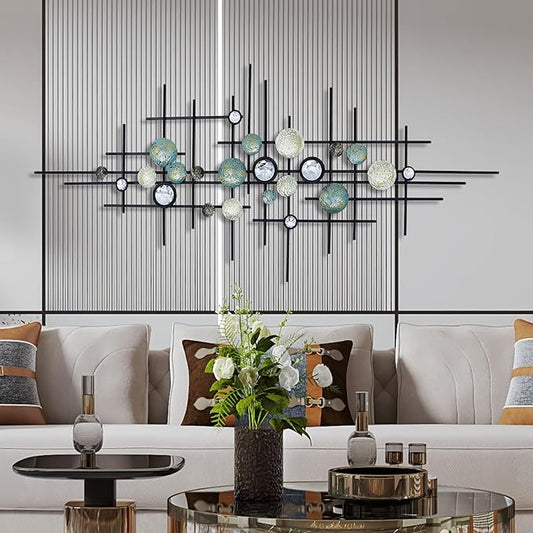 KEQAM Large Modern Metal Wall Art,Home Metal Wall Decor,Wall Sculptures Handmade Wall Hanging Wall Decoration for Living Room/Dinning Room/Bedroom/Entryway/Kitchen/Office