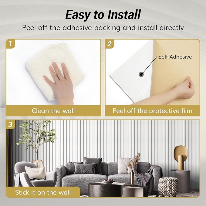 TONOR Dual-Layer Thickened Acoustic Wall Panels Self Adhesive, 8 Pack 47.2"x23.6"x0.72" High Density Large Sound Proof Panels for Walls, Peel and Stick Wall Panels for Interior Wall Décor, White