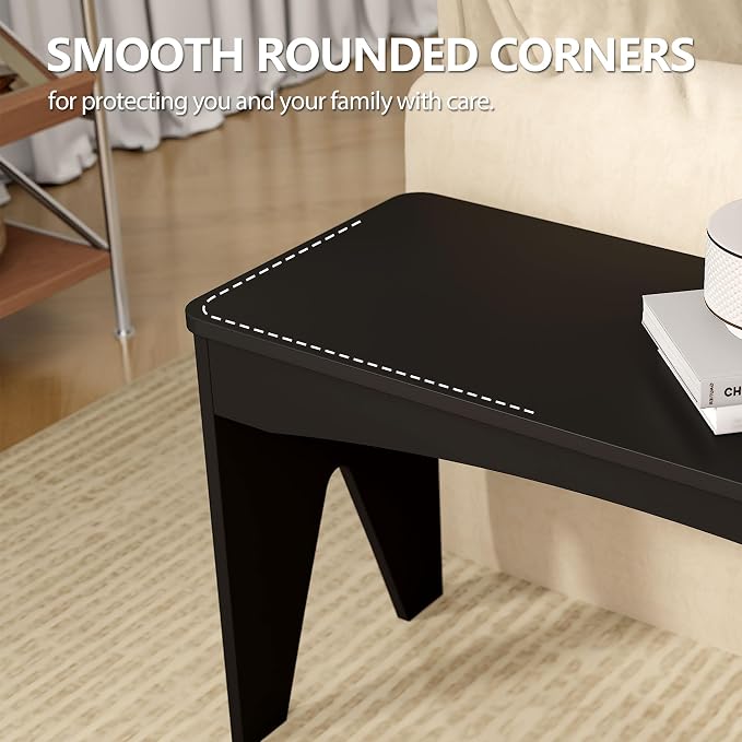 APRTAT Bamboo 35.4" Dining Room Bench, Long Indoor Shoe Bench Seat, Black | 450LBS Weight Capacity, 2-Person Seat, Rounded Safety Corners, Multi-Scene Use, Easy Assembly