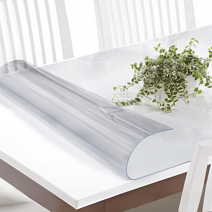 Vicwe Frosted Table Cover Protector 42 x 78 Inch, 1.5mm Thick Plastic Table Cover Rectangle,PVC Frosted Table Protector for Night Stand, Writing Desk，Dining Room Table