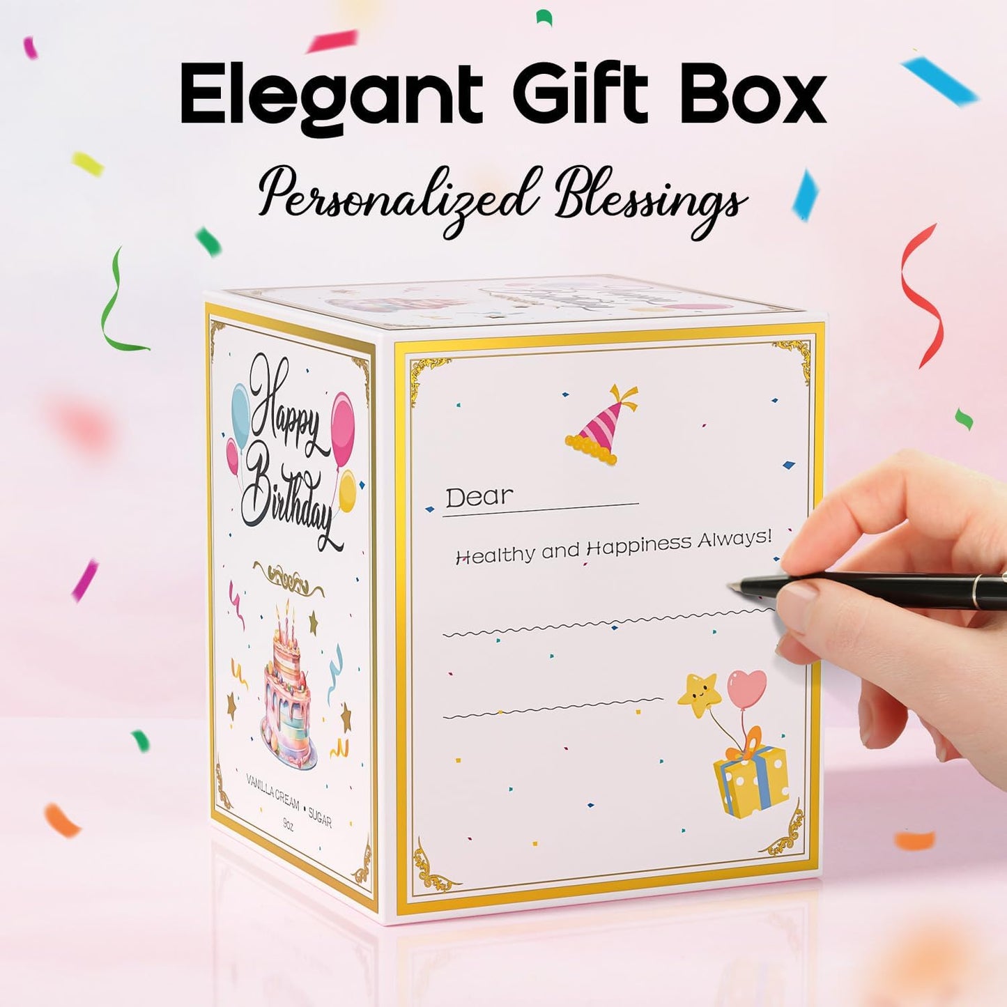 Sweet 16 Birthday Candles for Women - 9 oz Happy Birthday Candle with Vanilla Birthday Cake Scent, Gifts for Women & Men, Friendship Ideas