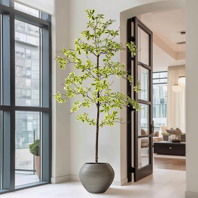 Erimda Faux Black Olive Tree 6ft, Faux Plants Indoor Large Tall Tree Artificial Shady Lady Tree with Natural Wood Trunk & Realistic Leaves, Fake Olive Plant for Home Office Indoor Decor