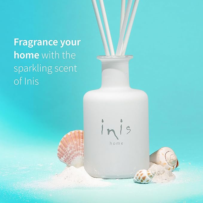Inis the Energy of the Sea - Reed Diffuser Set with Fragrance Oil | Glass Bottle and Fibre Reeds, Clean Ocean Fresh Aquatic Home Fragrance for Living Room, Bathroom and Bedroom