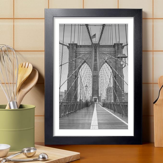 LaVie Home 13x19 Picture Frame Black Poster Frame, Display Pictures 11x17 with Mat or 13x19 Without Mat, Stable and Sturdy Frame and Polished Plexiglass, Horizontal and Vertical Format of The Walls