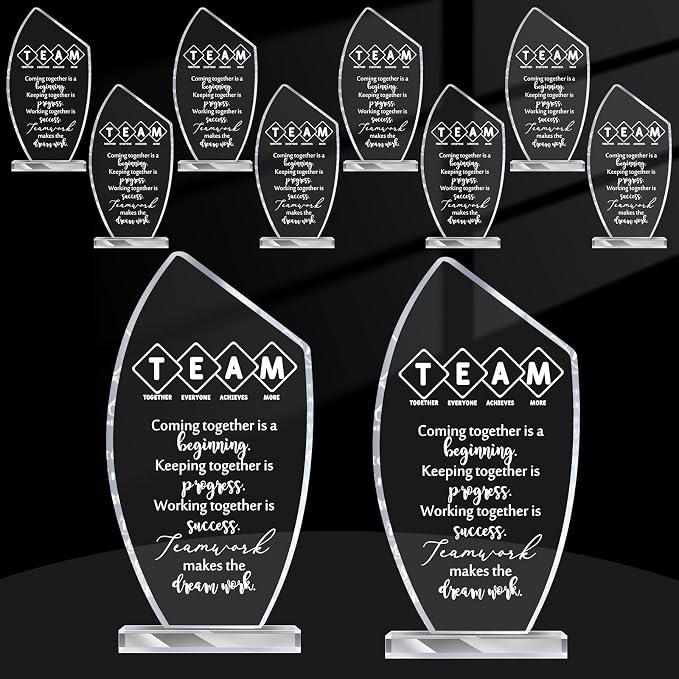 10 Pcs Employee Appreciation Gift Awards for Coworker Acrylic Social Worker Trophy May You Be Proud of The Work You Do Sign Prizes Gift for Volunteer Teacher Nurse Secretary Admin Assistant(Team)