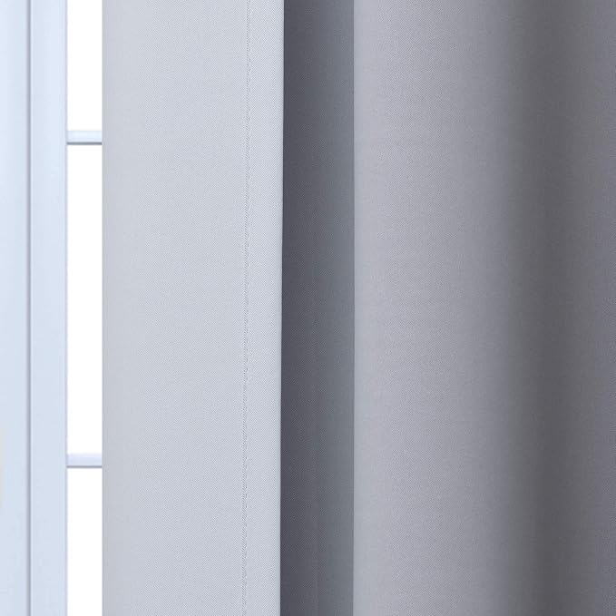Yakamok Ombre Curtains Black and Greyish White for Living Room,52Wx90L | Room Darkening Curtains 90,Thermal Insulated Gradient Color Drape,Light Blocking Grommet Window Curtains for Bedroom,2 Panels