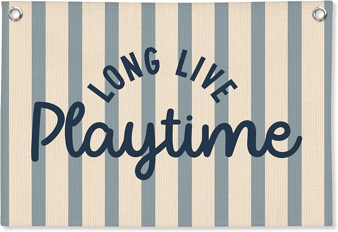 Playroom Wall Decor, Long Live Playtime Linen Canvas Banner, Toddler Playroom Decor Kids Room Nursery Wall Decor for Toddler Boys Toy Room Bedroom, 30x20 Inch