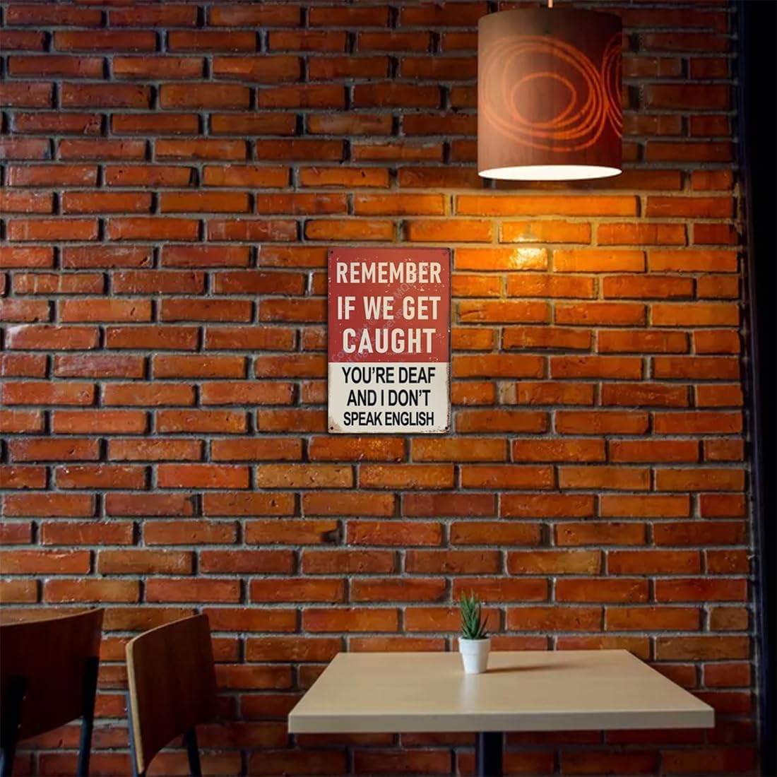 "Remember If We Get Caught" Funny Bar Sign or Man Cave Decor | 12x8″ Durable Vintage Metal Beer Signs Wall Decorations for Home Bar/Basement/Garage/Mancave, 2354