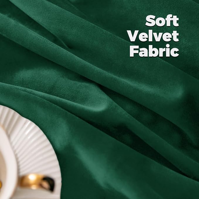 BGment Emerald Velvet Curtains 72 Inch Length 2 Panels for Bedroom, Blackout Thermal Insulated Room Darkening Curtains Panels with Back Tab and Rod Pocket for Christmas/Living Room, 52 x 72 Inch