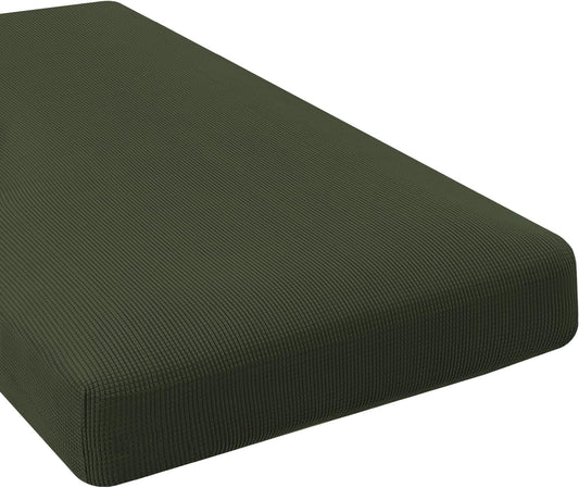 H.VERSAILTEX Super Stretch Individual Chaise Cover Sectional Couch Covers for L Shaped Sofa Both Left/Right Featuring Thick Jacquard Textured Twill Fabric (1 Piece Chaise Cover, Olive)