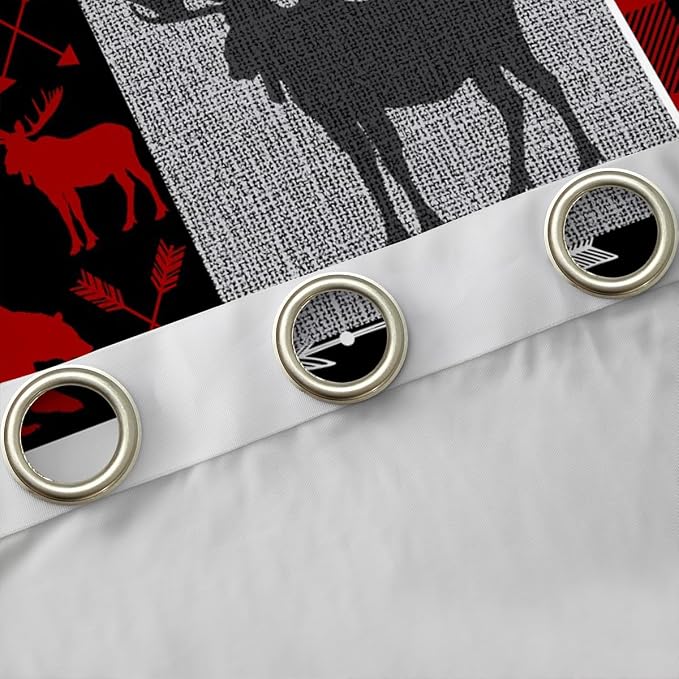 Erosebridal Elk Deer Blackout Curtains, Rustic Camping Curtains & Drapes for Kids Boys Teens Adult Wildlife Moose Animal Curtains 38" Wx45 L Farmhouse Camper Window Treatments 2 Panels