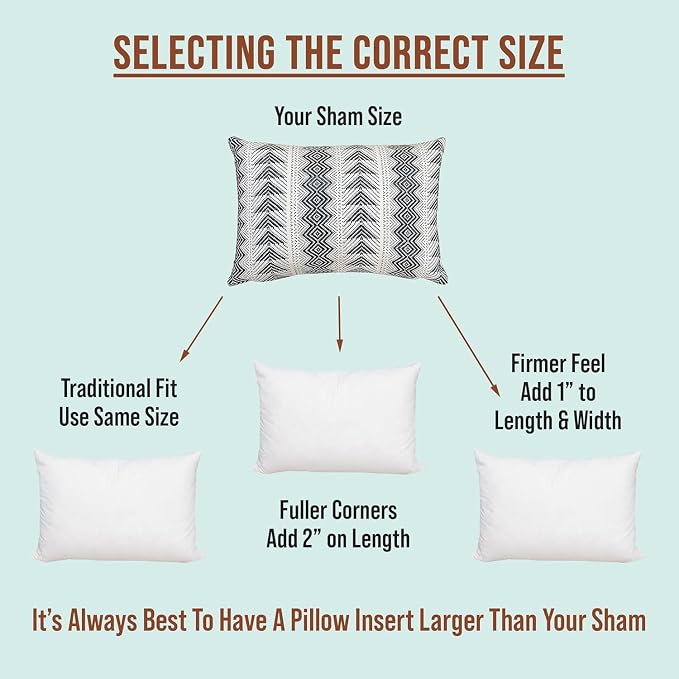 Pillowflex Synthetic Down Alternative Pillow Inserts for Shams - Comfy Pillows for Sleeping, Perfect Pillow & Best Sleeping Pillows, Handmade Down Alternative Throw Pillow Inserts - (21x27 Set of 2)