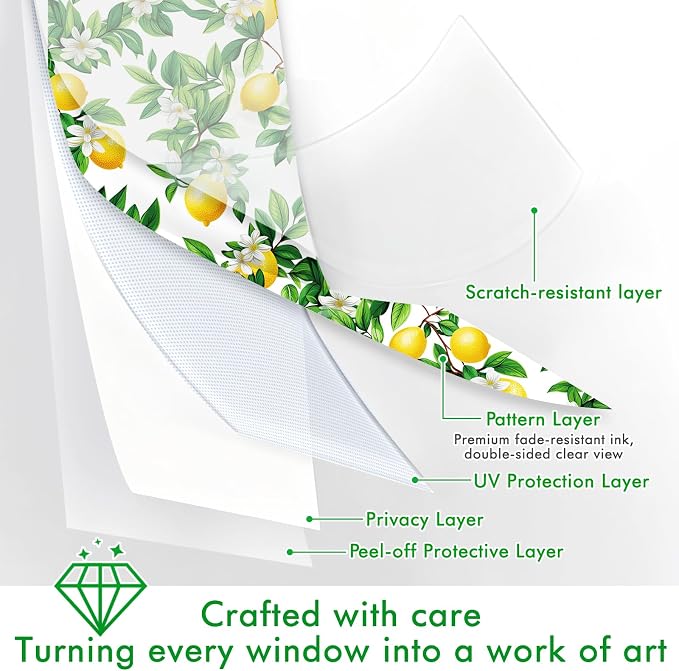SOMWISE Frosted Glass Window Privacy Film with Tools, Heat Blocking, Anti-UV, Anti-Glare, Static Cling, Decor for Home Bathroom Door, Renter Friendly, Removable, Reusable, Yellow 23.5Inchx78.5Inch